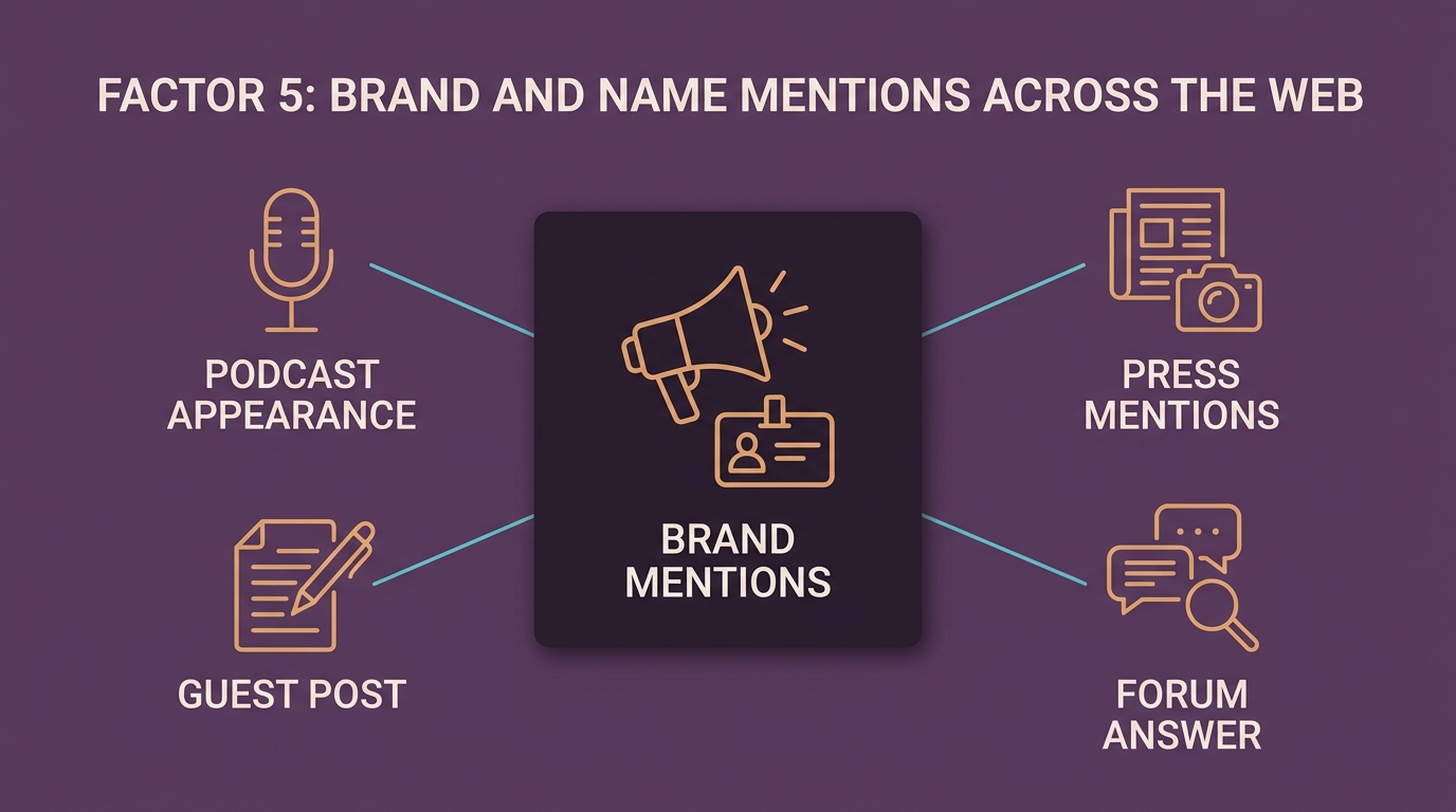 Factor 5: Brand mentions 0.664 vs backlinks 0.218 correlation — 2.8x more citations on 4+ platforms